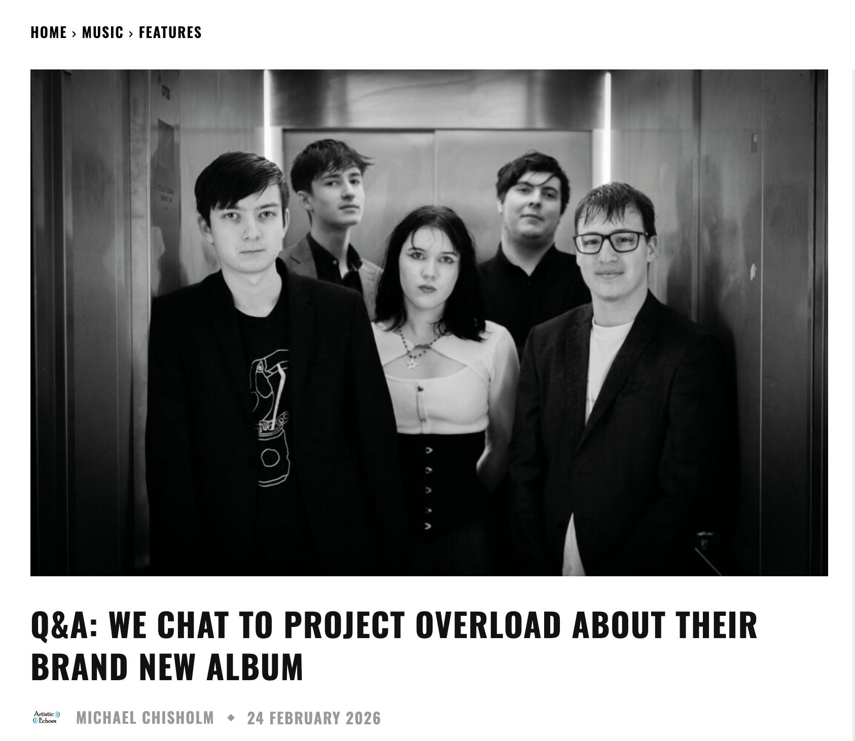 Artistic Echoes chat to Project Overload about the new album Artistic Echoes chat to Project Overload about the new album
